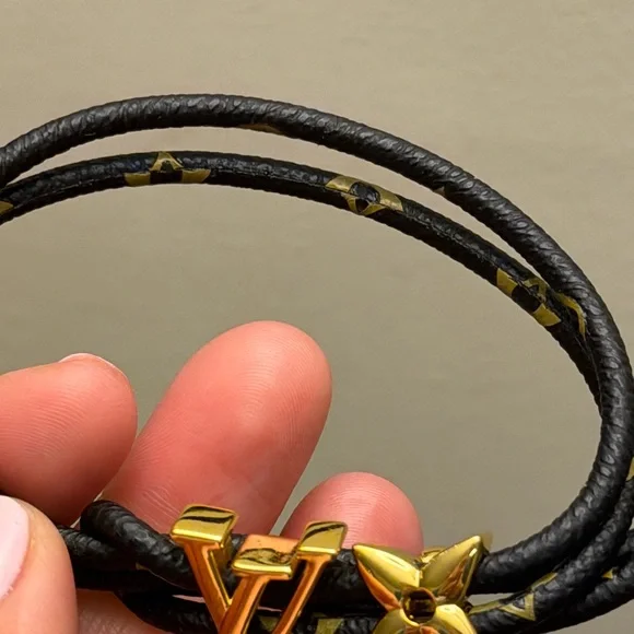 Gold lv leather black and tan Bracelet - Picture 6 of 11